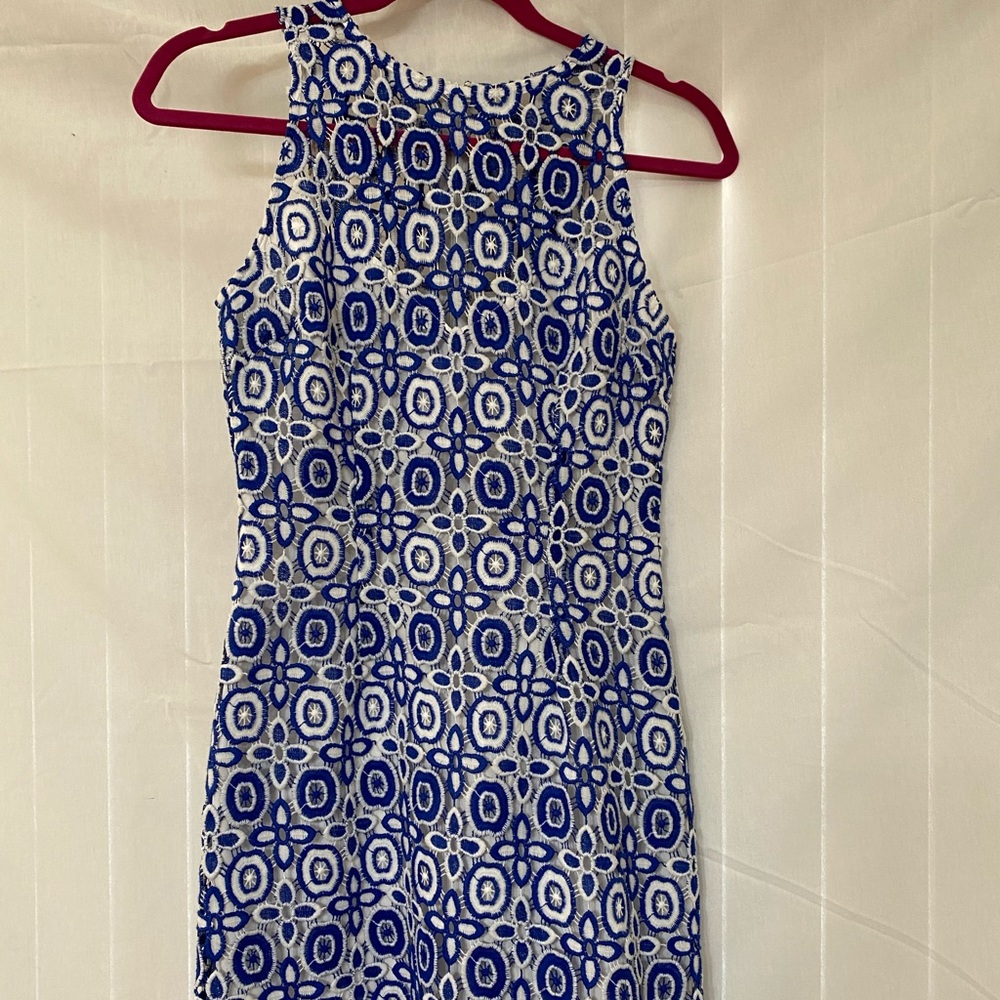 Bb Dakota Blue and White Lace Dress